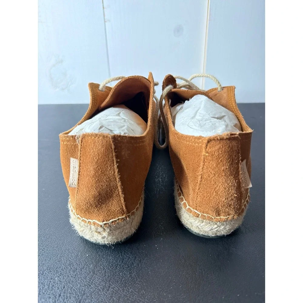 Pompeii Higby Jute Brown Suede Espadrille Shoes Womens EU 38 Made in Spain